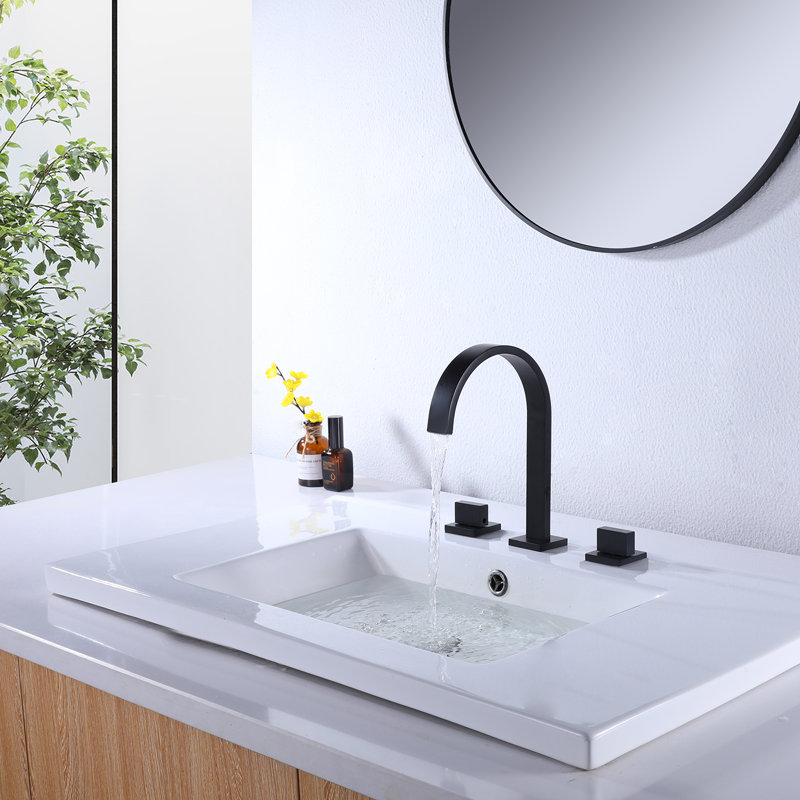 Widespread 2-handle Bathroom Faucet, Black