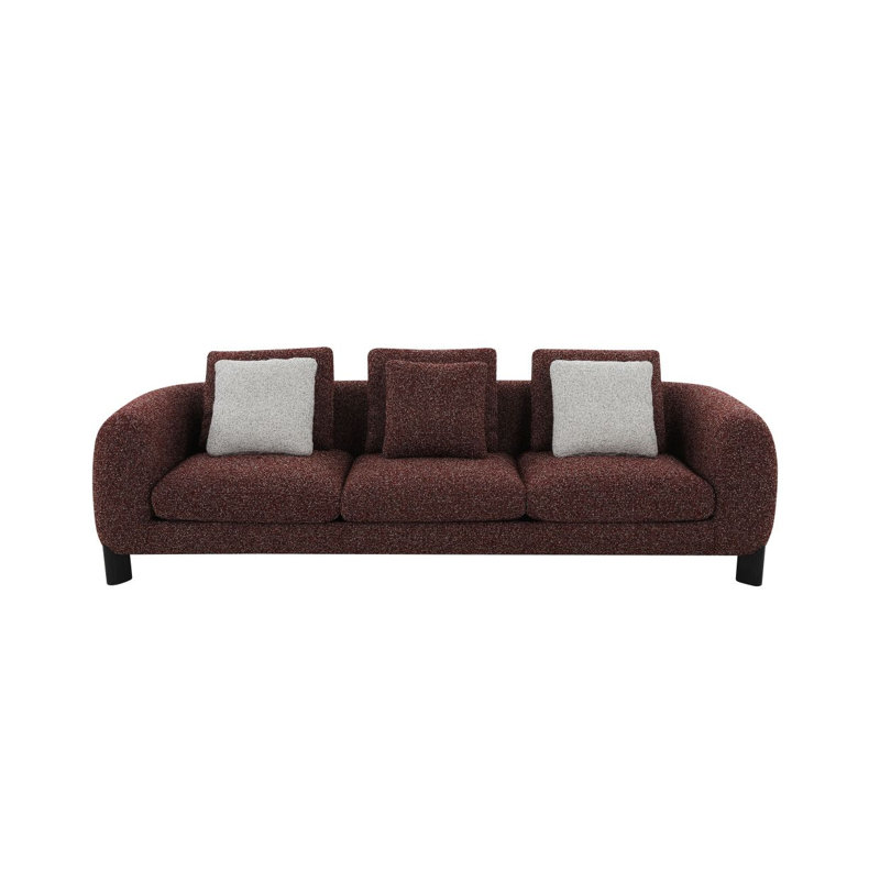 Canapé en tweed marron Mardi avec 3 coussins