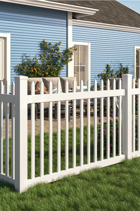 Nantucket Vinyl Picket Fence w/Post