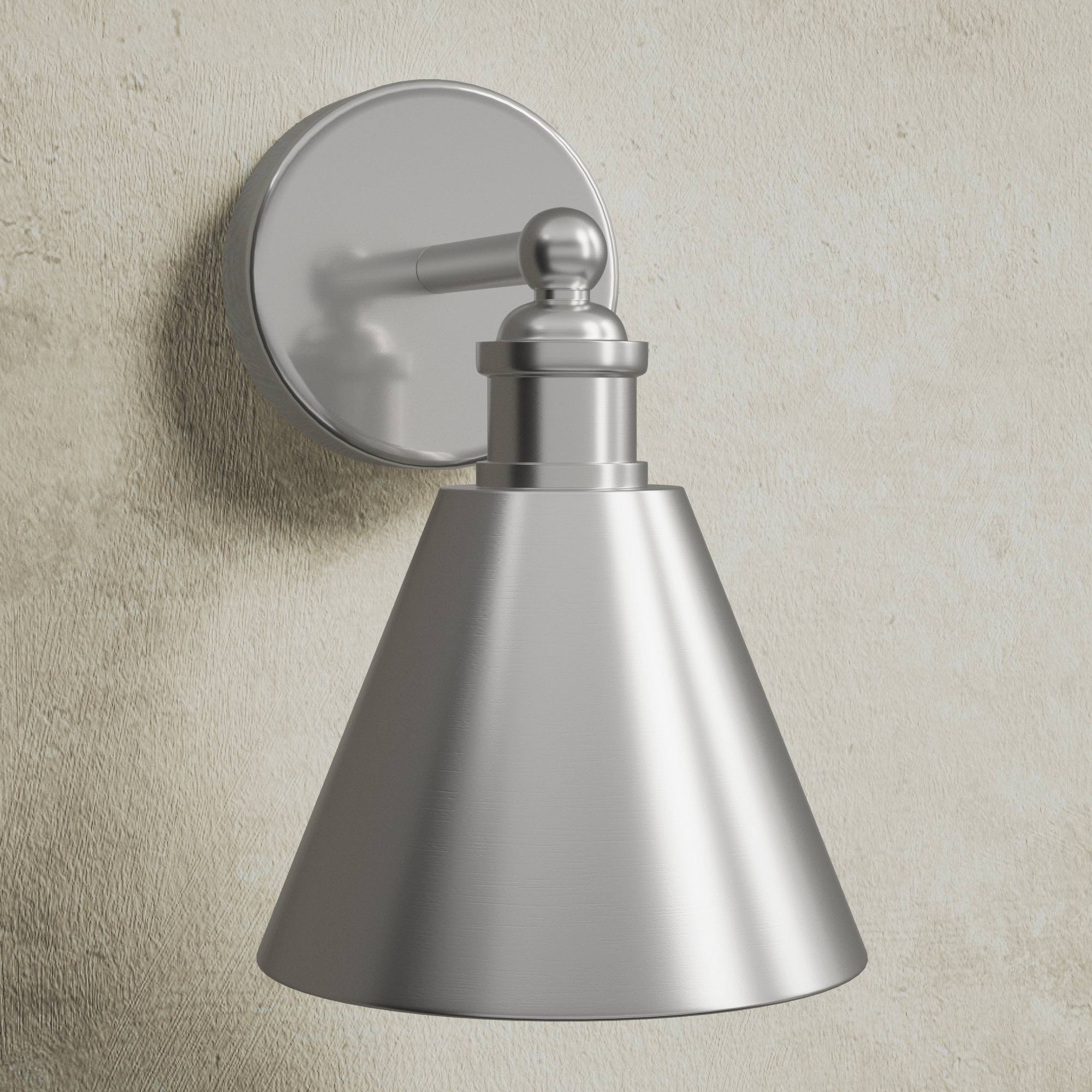 Elton Single Light Dimmable Wall Sconces, Nickel, Nickel