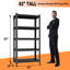 Étagère de rangement pour garage à 63 niveaux H 63 po, support réglable en métal robuste, organisateur autoportant pour entrepôt, sous-sol, buanderie et garde-manger, noir-1737310236