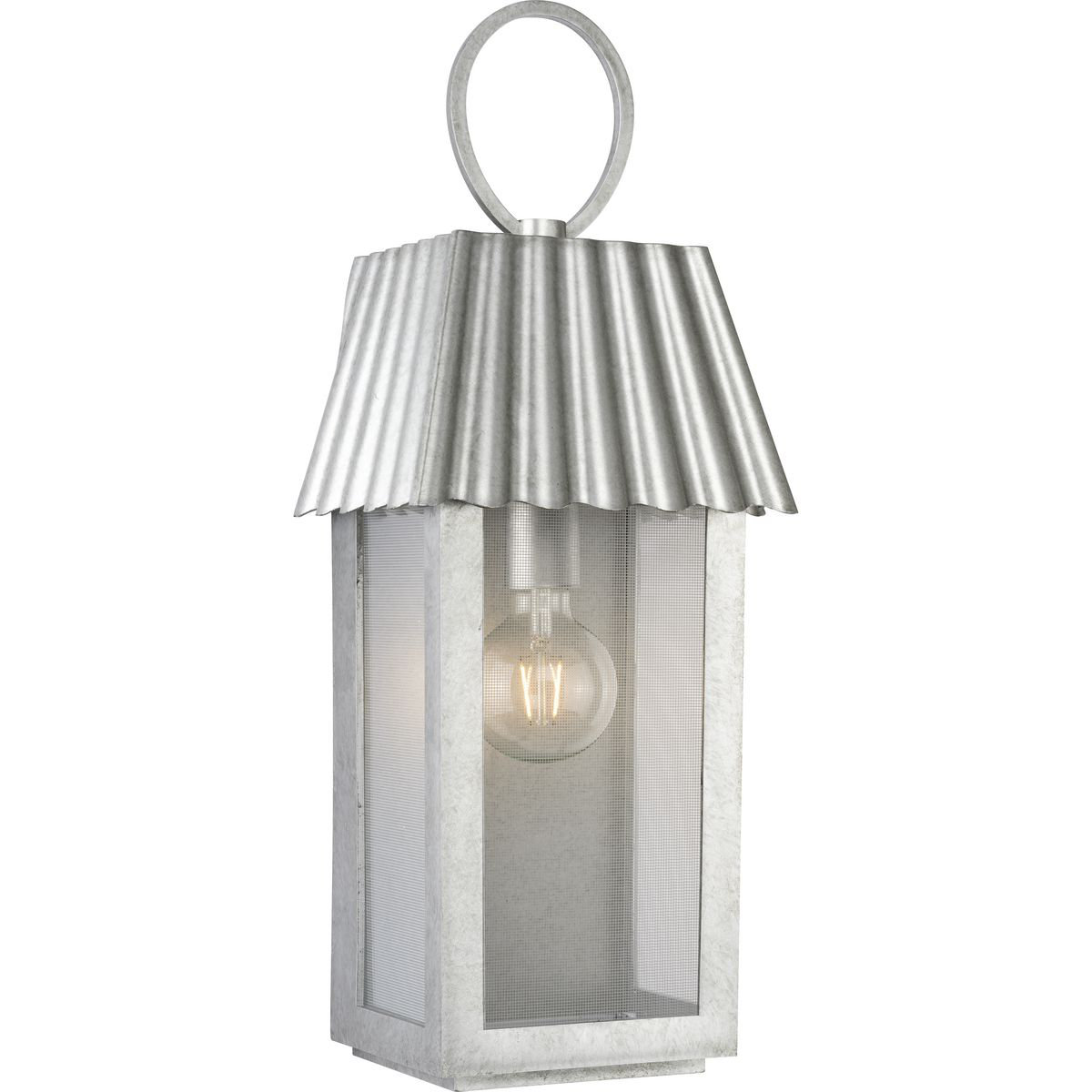Godin Outdoor Wall Lantern, Galvanized, 22.38" H x 8.5" W x 7.13" D