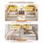 Farmhouse Twin Corner Daybed Frame with Storage - 2 Wooden & 2 Fabric Drawers, Bookcase Hidden Headboard, Charging Station & LED Lights - No Box Spring Needed-1194474859-1202142617