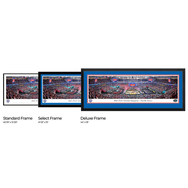 2025 NCAA Basketball National Champion, Florida Gators - reproduction encadrée, H 13,75 po x l 40,75 po