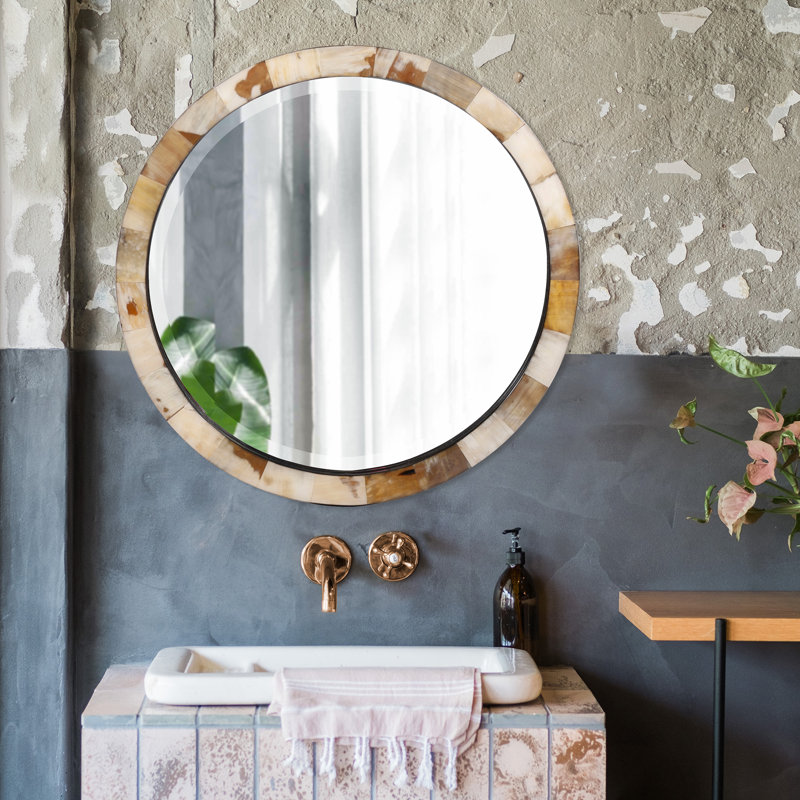 Johari Bone Round Mirror
