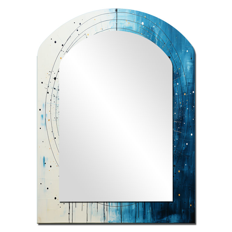 Blanc blanc bleu minimalisme lune, 34 po x 25 po