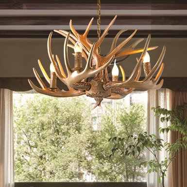 Whitmer Eclectic 6-Light Antler Chandelier