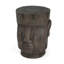 Table de bout à piédestal d'extérieur Moai avec statue antique et finition grain de bois