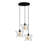 Industrial Style Chandelier, Black Metal Body & Base Plate, Adjustable Height 11.8 - 47.2 inches | 21.3-inch Diameter, 3 x E27 Socket (Max 40W) | Perfect for Modern Dining Rooms, Living Spaces & Entryways
