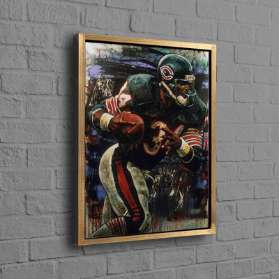 Walter Payton Inspired Motivational Art on Cotton Canvas Ideal for Man Cave or Gym Wall Decor