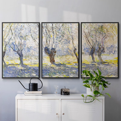Willows Giverny 1886, reproduction sur toile 3 pièces