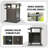 Outdoor Storage Grill Carts with Wheels,Sturdy Metal Portable Table-1335354883