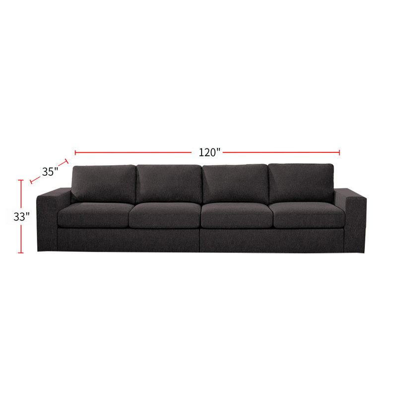 Pedro Upholstered Sofa, Dark Gray Linen Blend