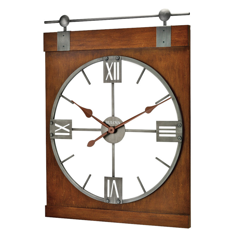 Estate Sliding Barn Door Wall Clock with Roman Numerals, C4895