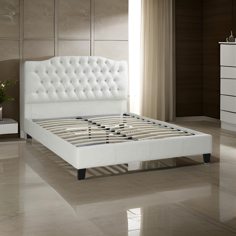 Vegan Leather Platform Bed, Queen
