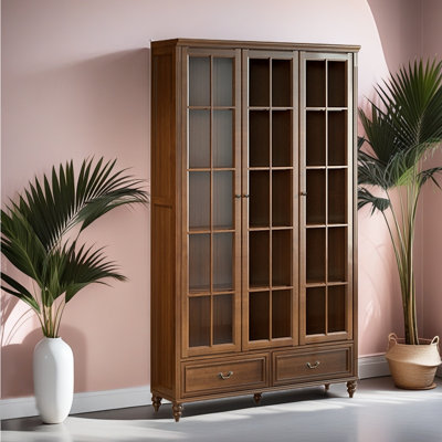 American retro style solid wood bookcase