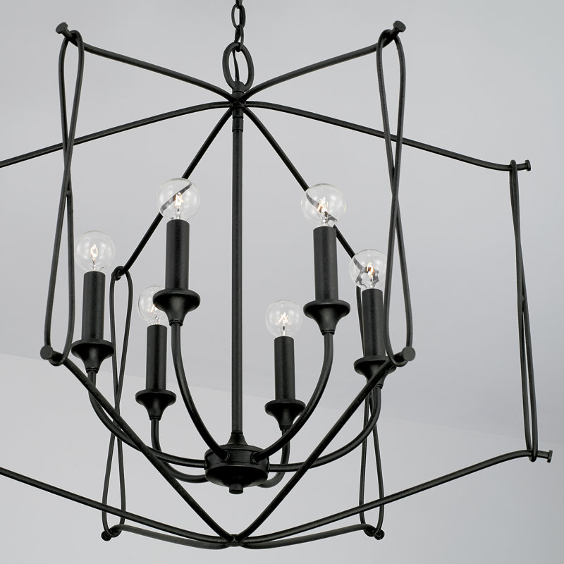 Luminaire suspendu géométrique unique à 6 lumières