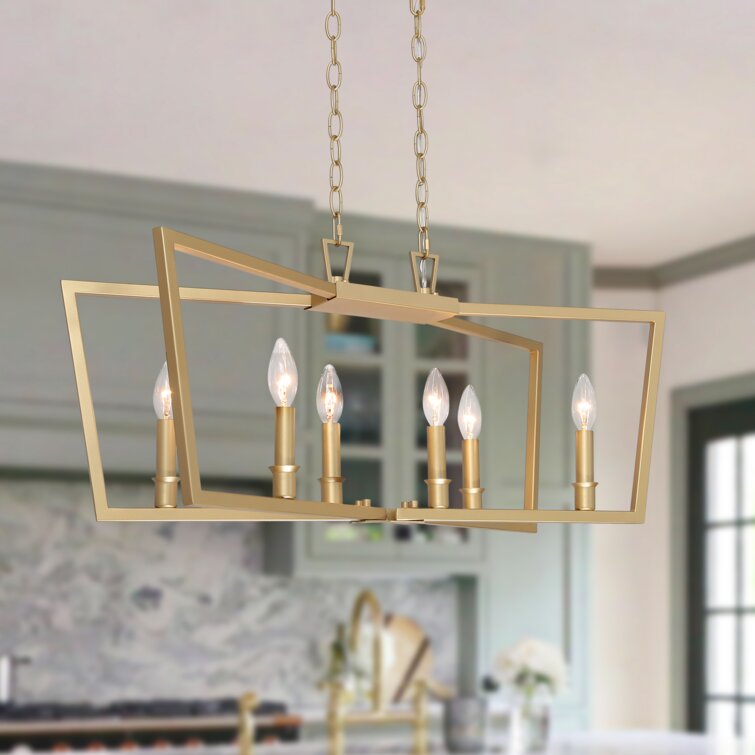 Stenberg 6-Light Kitchen Island Geometric Chandelier