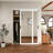 80"H 1 Lite Mirrored Closet Sliding  Door with Hardware Kit & Handles-105270301