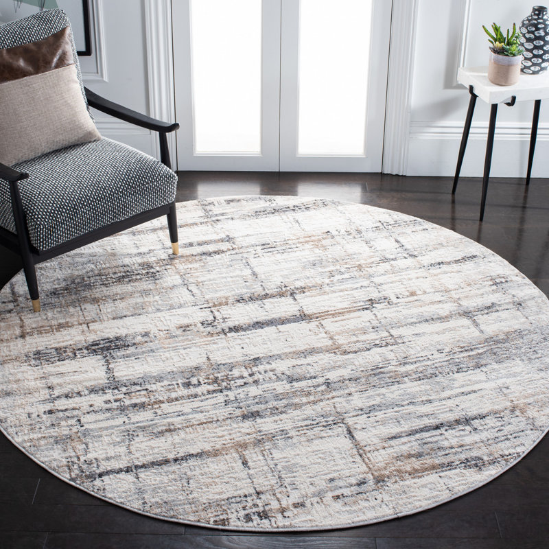 Kraemer Cotton Abstract Rug, Round 6'7"