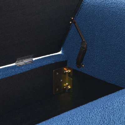 Banc en tissu avec accoudoirs et rangement dissimulé Teddy
