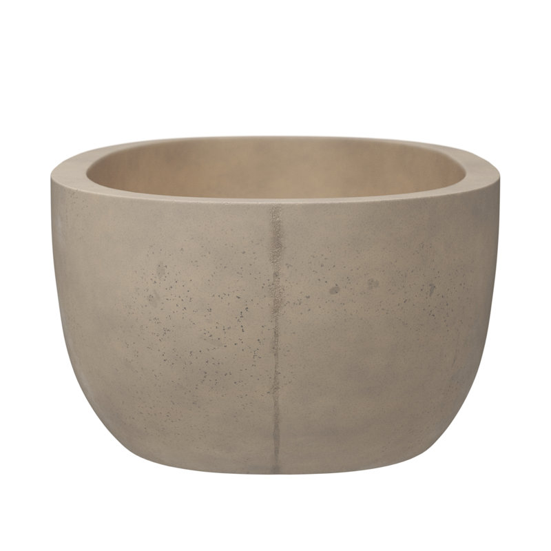 Avalon NativeStone Freestanding Soaking Cement Bathtub, Sand, 22" H x 36" W x 66" L