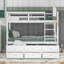 Lit superposé blanc avec lit gigogne et 3 tiroirs pour lit simple - construction au-dessus des tiroirs, agencement de chambre spacieux-1763544889