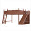 Grand lit plateforme mezzanine avec rangement amovible et garde-robe intégré