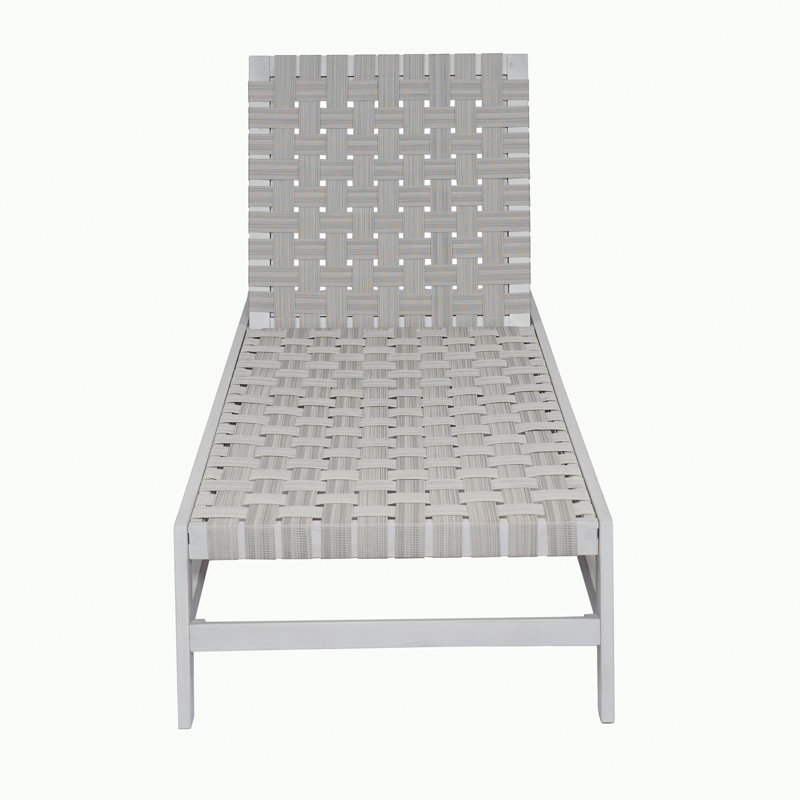 Adjustable Outdoor Rope Chaise Lounge For Patio Backyard Poolside, Gray