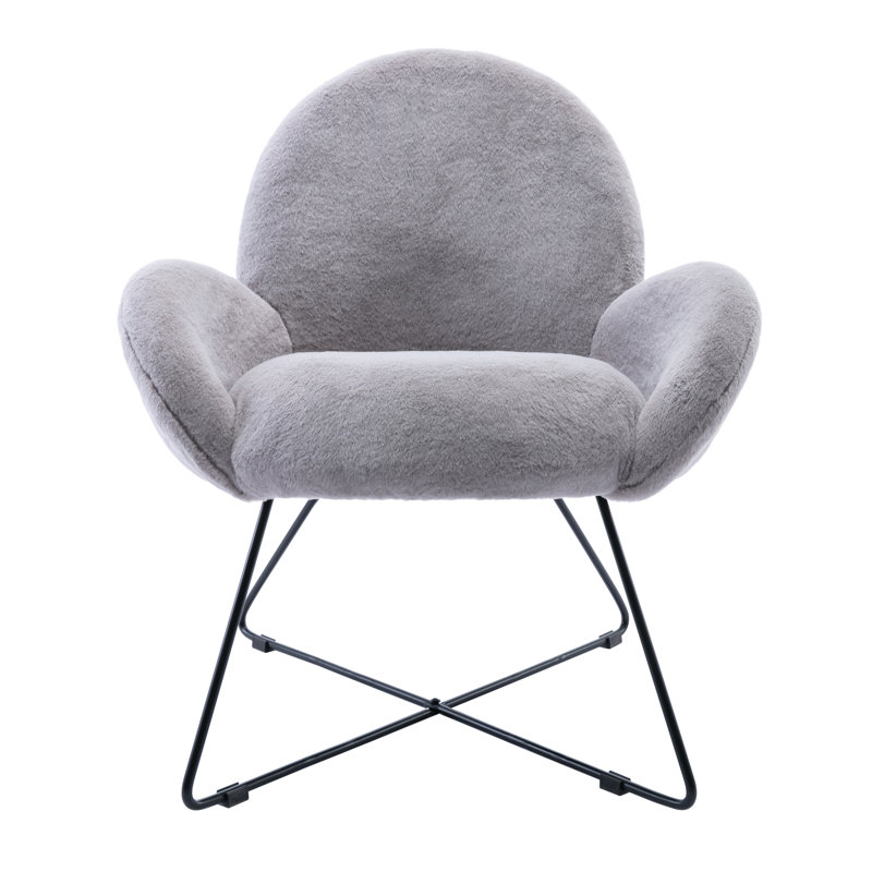 Kosmoski Upholstered Slipper Chair, Gray
