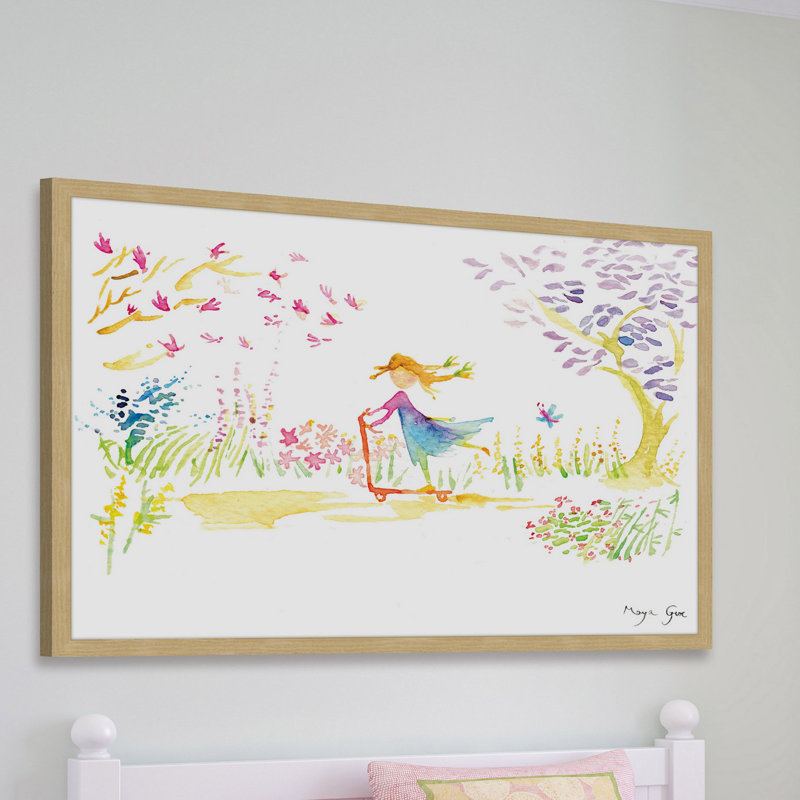 “Girl on Scooter”, framed print, H 20 po x l 30 po x P 1,5 po