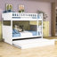 Lit superposé double au-dessus de double avec lit gigogne simple-457591163