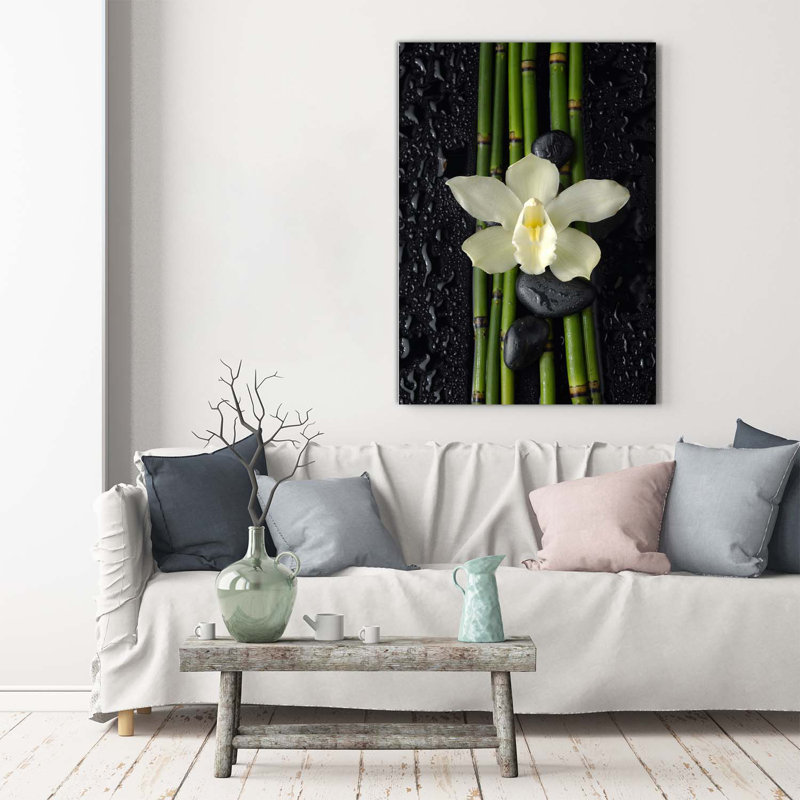 Orchid And Bamboo - Wrapped Canvas Print