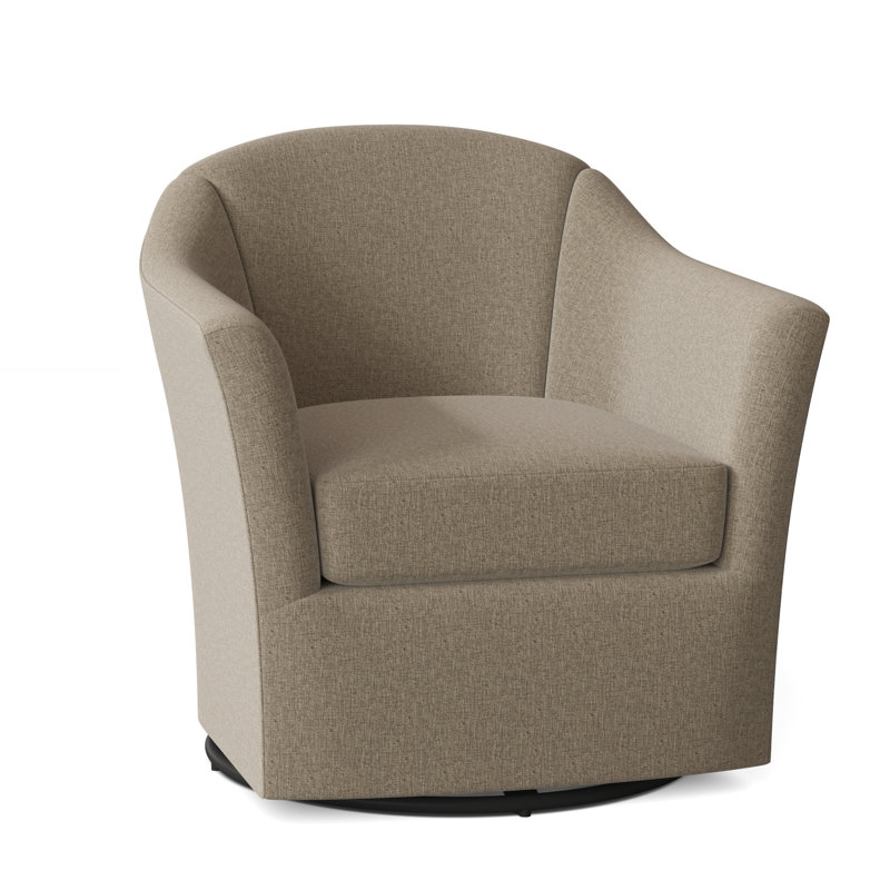 Barry 33.5" Wide Swivel Barrel Chair, 3155 Linen