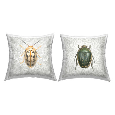 Coussin Beetle Insect Portrait, imprimé par Danhui Nai (ensemble de 2)