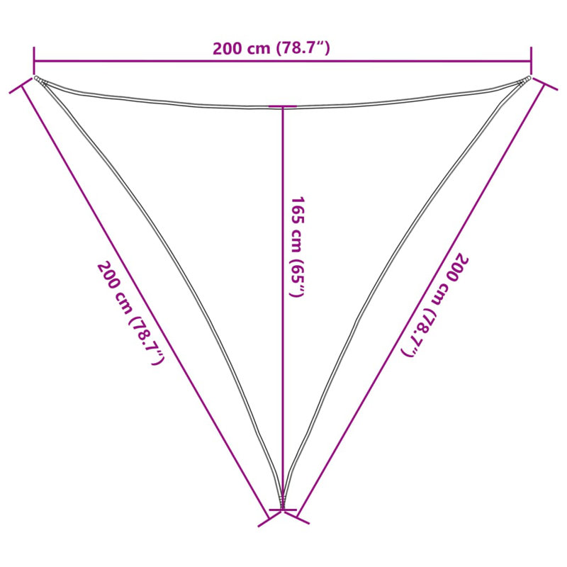 Burhadin 100% Polyester Oxford 2m x 2m x 2m Triangle Shade Sail, Beige