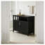 Armoire de rangement en MDF noir avec tablette ouverte et deux portes