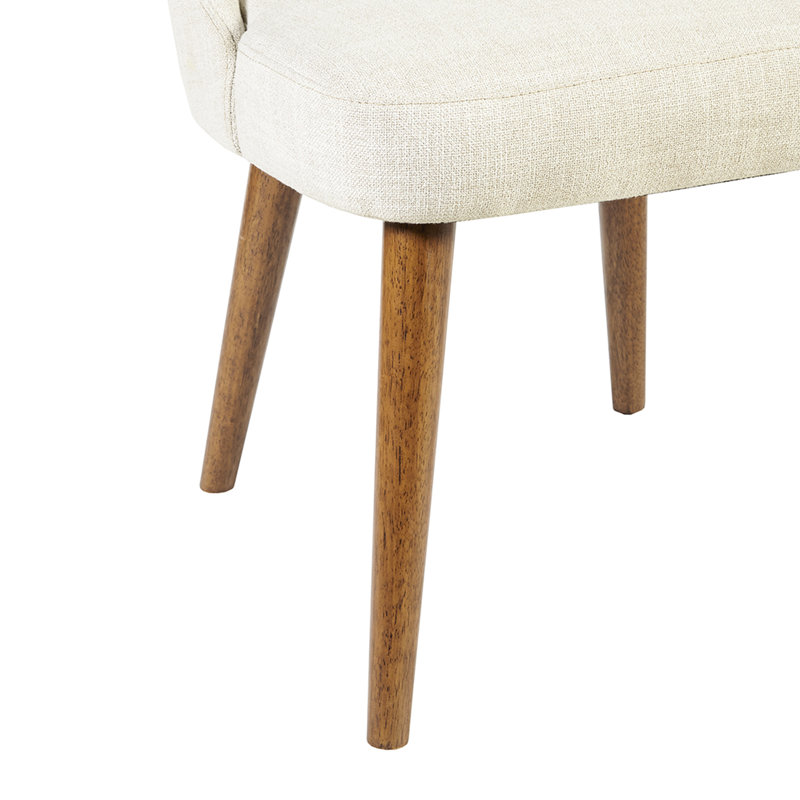 Deux chaises d'appoint de salle à manger - revêtement texturé, structure en bois massif, pieds, rembourrage en mousse haute pour une occasion élégante de manger la chaise 2 revêtue de bois robuste