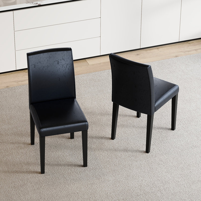 Chaise d'appoint rembourrée avec pieds en métal, 2, Noir, noir, noir, noir, Noir, noir, noir, noir