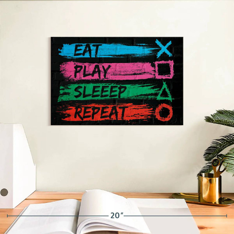Senne Eat Play Sleep Repeat, 8" H x 12" W