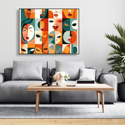 Les visages - Toile encadrée à motifs illustratifs | Décoration intérieure