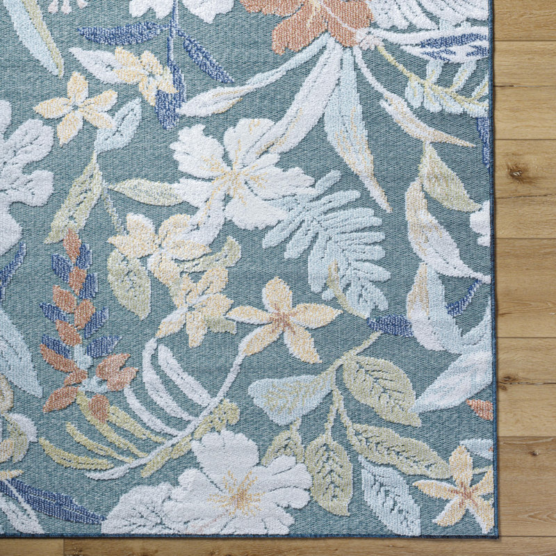 Arliene Coastal Machine Woven Indoor/Outdoor Area Rug, Rectangle 5'3" x 7'