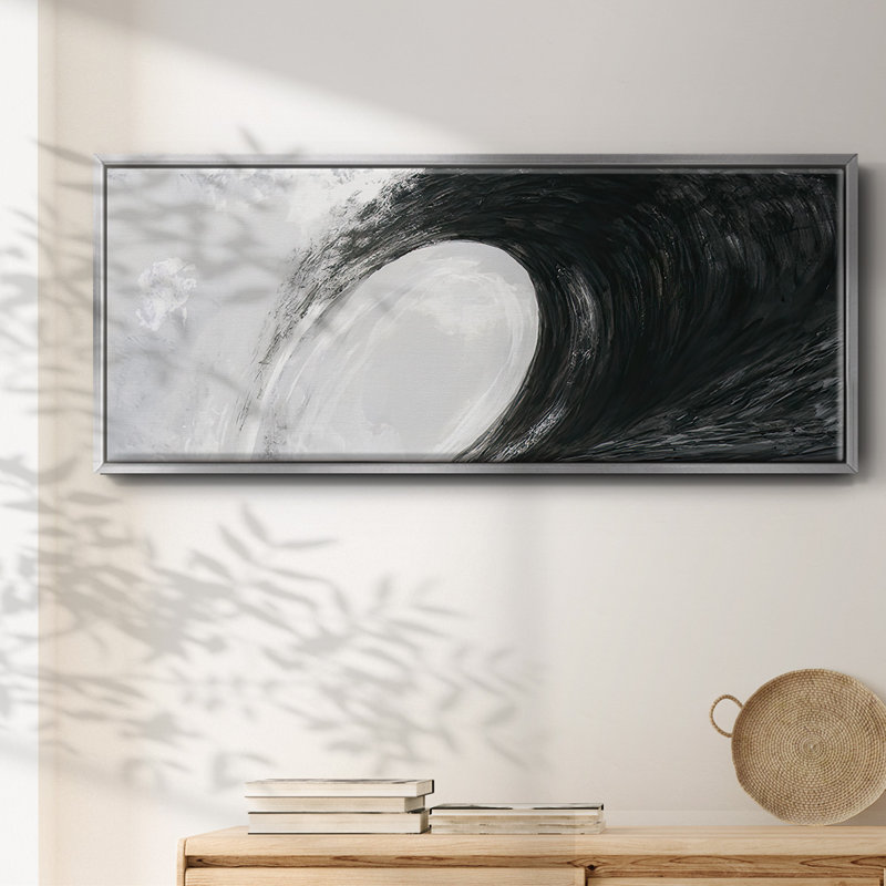 Black & White Waves IV - Toile encadrée, H 20 po x l 50 po