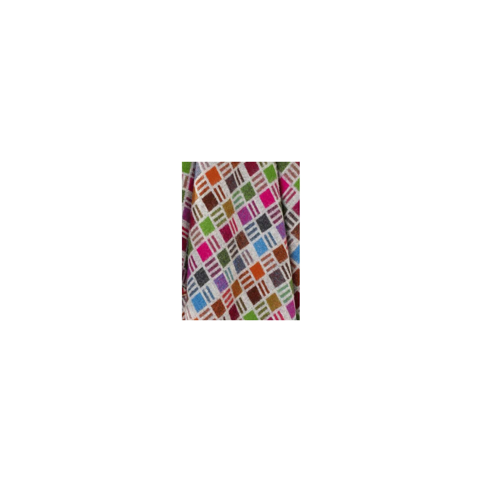 Merino Lambswool Throw/Blankets Hand Woven Blanket, Blue/Green/Gray/Purple Abstract
