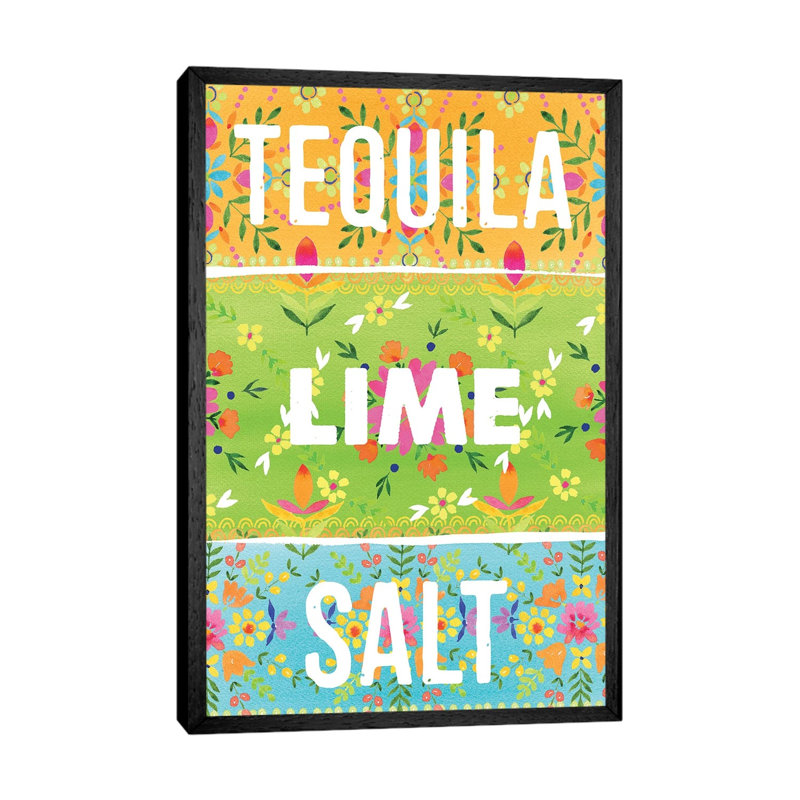 Tequila Lime Salt by Stephanie Ryan - Painting on Canvas, Black Floater Framed, 66.04cm H x 45.72cm W x 3.81cm D