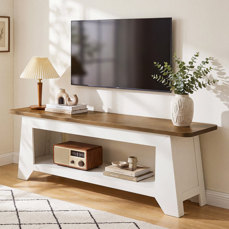 63" L Modern Farmhouse TV Stand for 55/65/70-Inch TVs, Entertainment Center with Storage for Living Room, Bedroom