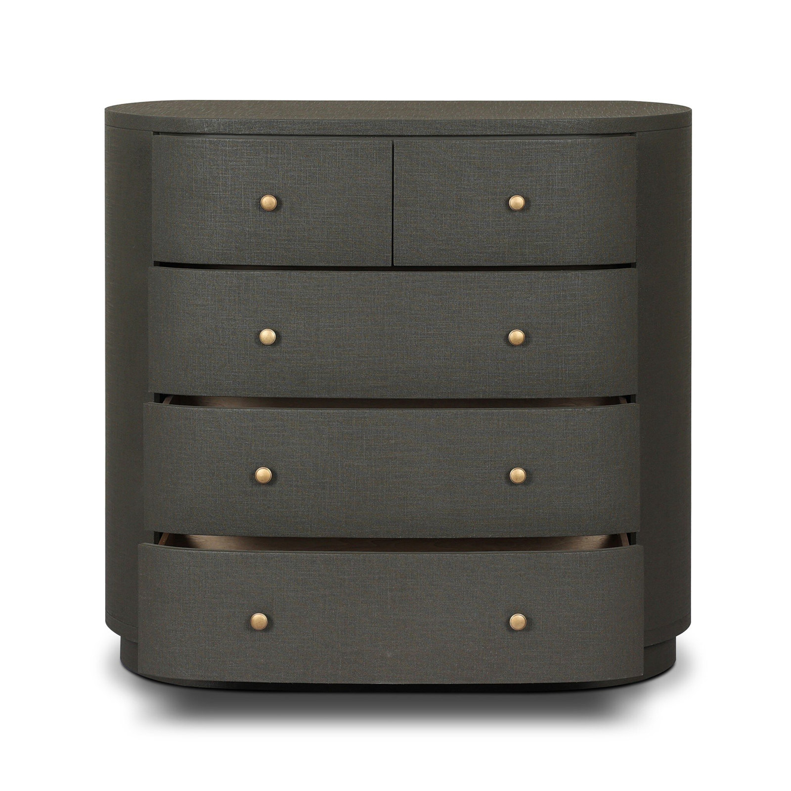 Mandola 40" Mahogany Dresser, Dark Green Lacquered Linen