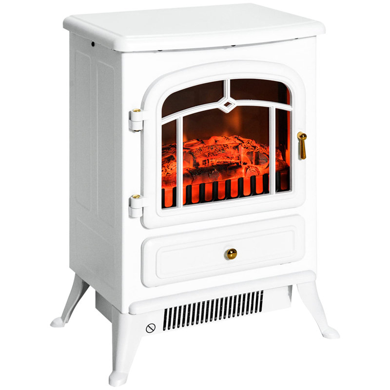Electric Fireplace Heater, White