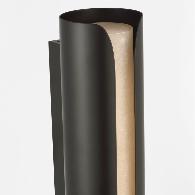 Anne-Marie Barton Armise 18" Sconce with Alabaster, 18" H x 5.25" W x 6.25" D, Matte Carbon