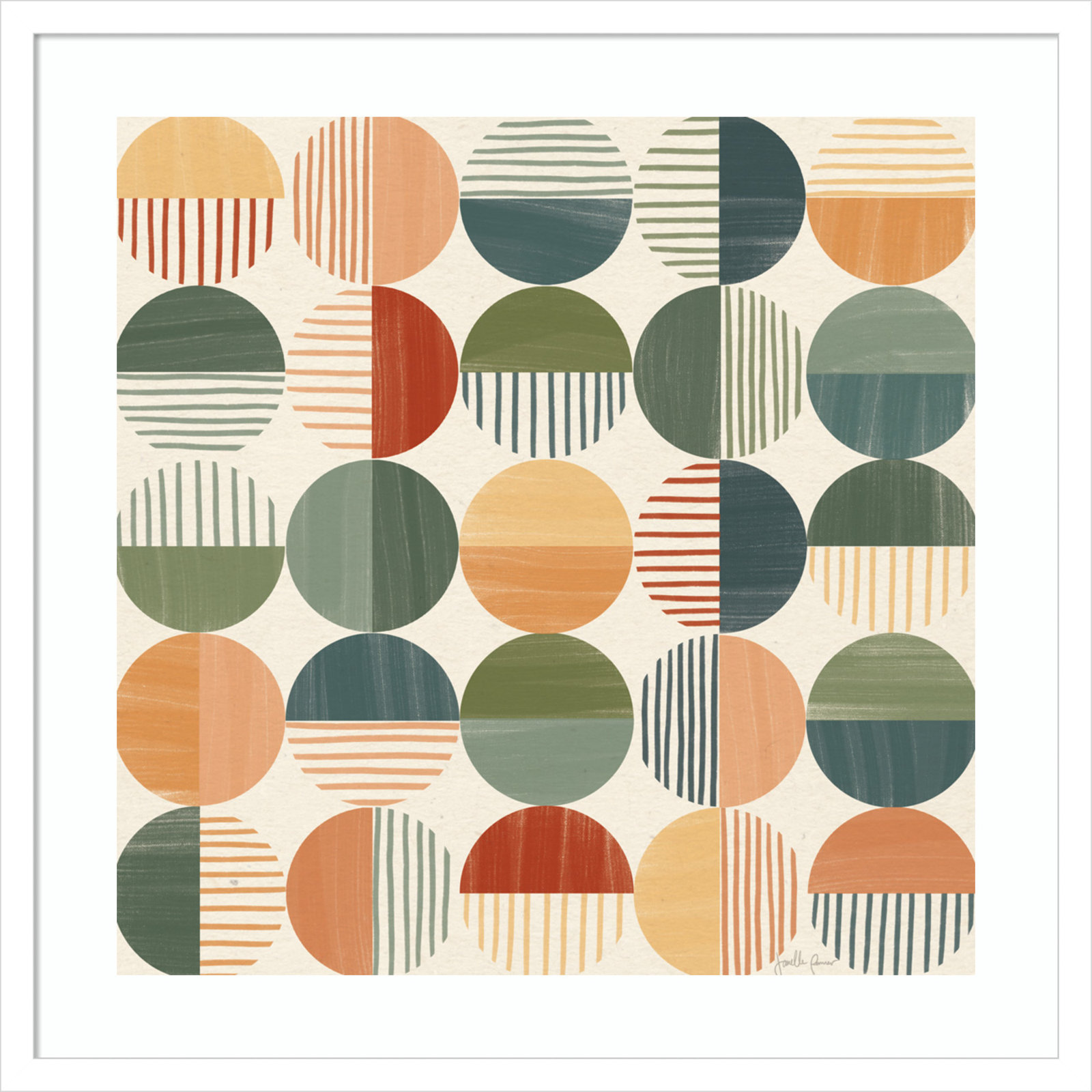 Born To Roam Pattern II, White, 25" H x 25" W x 1" D